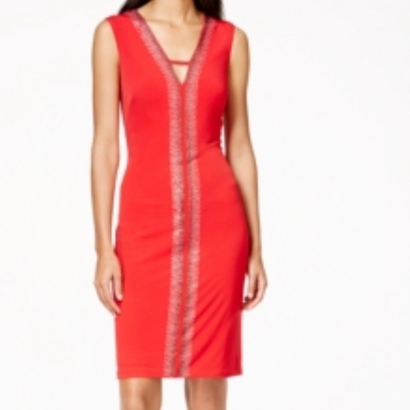 Calvin Klein Dresses Nwt Calvin Klein Red Dress With Sparkle Lined